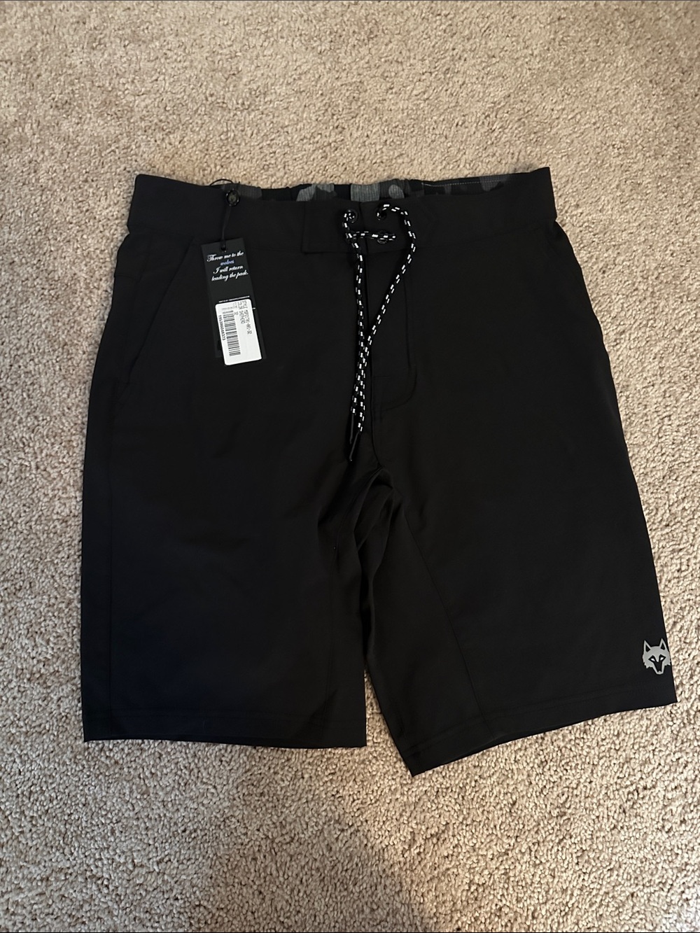 Men's Black Drawstring Performance Shorts